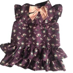 NWOT Bond & Co floral ruffle dog dress M